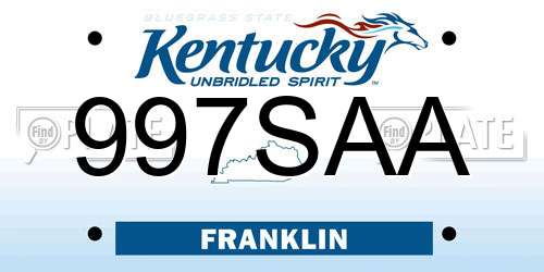 997SAA Kentucky License Plate