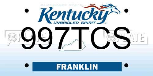 997TCS Kentucky License Plate