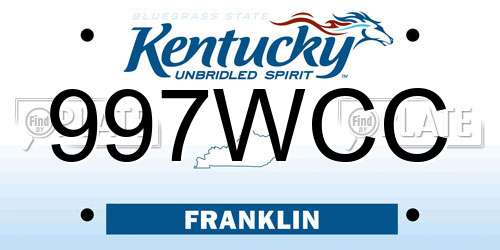 997WCC Kentucky License Plate