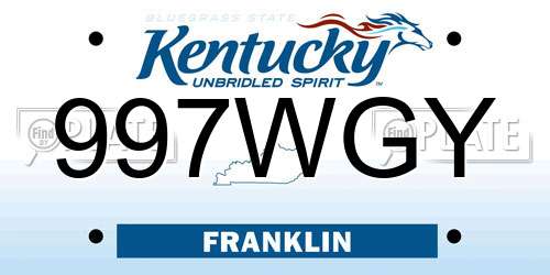 997WGY Kentucky License Plate