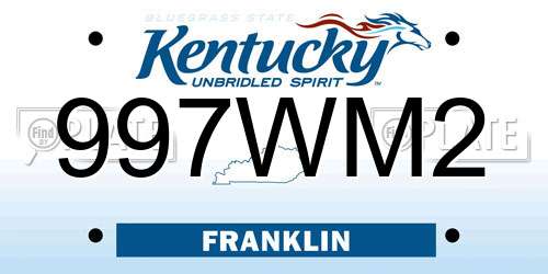 997WM2 Kentucky License Plate