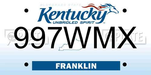 997WMX Kentucky License Plate
