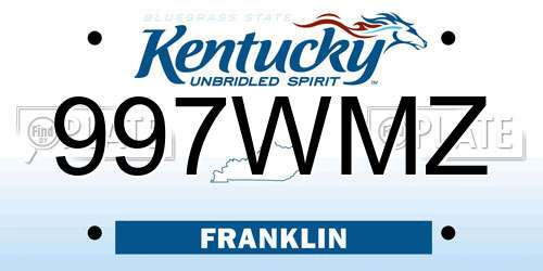 997WMZ Kentucky License Plate