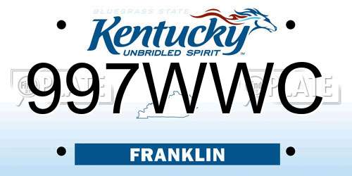 997WWC Kentucky License Plate