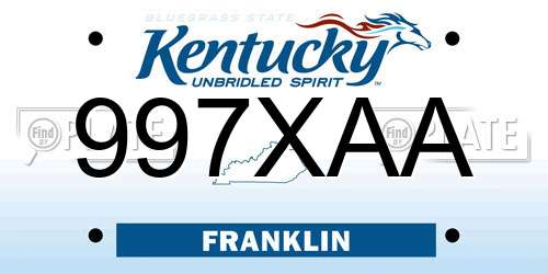 997XAA Kentucky License Plate