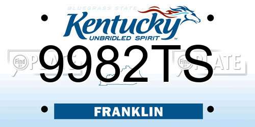9982TS Kentucky License Plate