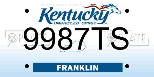 9987TS Kentucky License Plate