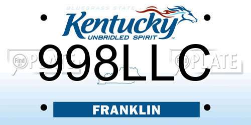 998LLC Kentucky License Plate