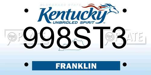 998ST3 Kentucky License Plate