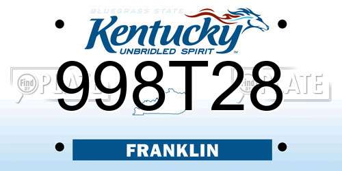 998T28 Kentucky License Plate