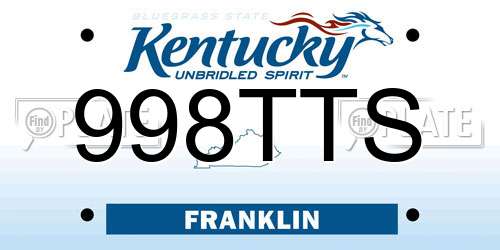 998TTS Kentucky License Plate