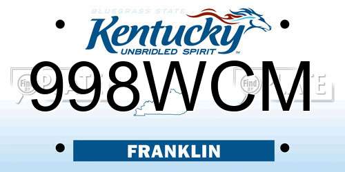 998WCM Kentucky License Plate