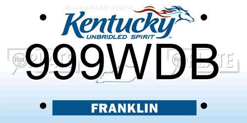 999WDB Kentucky License Plate