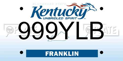 999YLB Kentucky License Plate