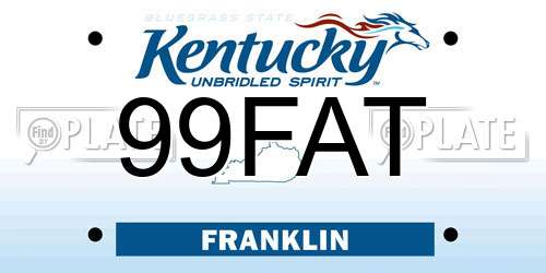 99FAT Kentucky License Plate