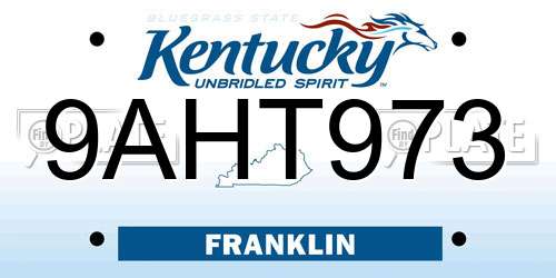 9AHT973 Kentucky License Plate