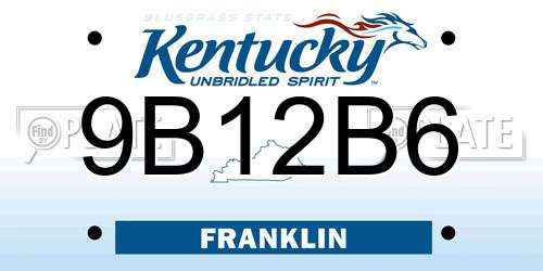 9B12B6 Kentucky License Plate