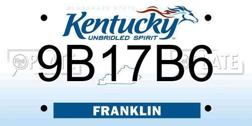 9B17B6 Kentucky License Plate
