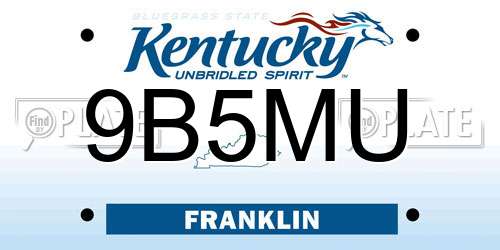 9B5MU Kentucky License Plate