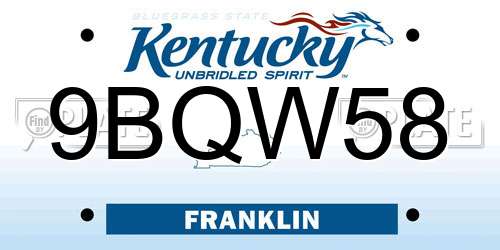 9BQW58 Kentucky License Plate