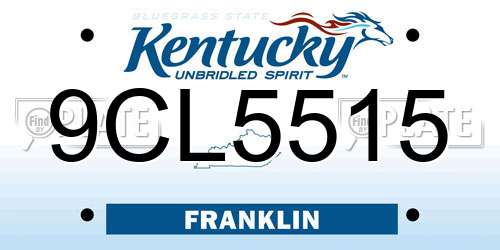 9CL5515 Kentucky License Plate