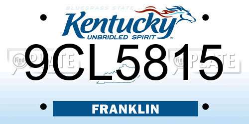 9CL5815 Kentucky License Plate