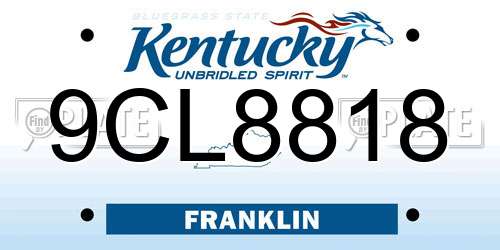 9CL8818 Kentucky License Plate