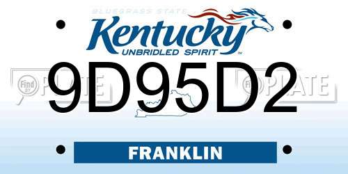 9D95D2 Kentucky License Plate