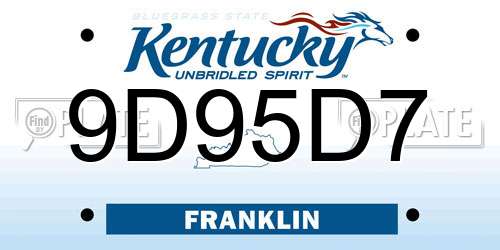9D95D7 Kentucky License Plate
