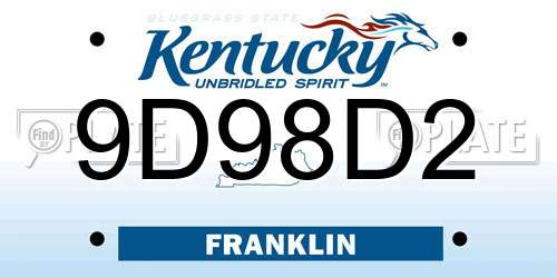 9D98D2 Kentucky License Plate