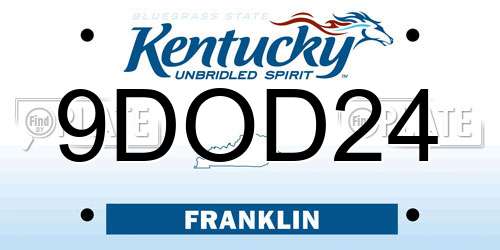 9DOD24 Kentucky License Plate