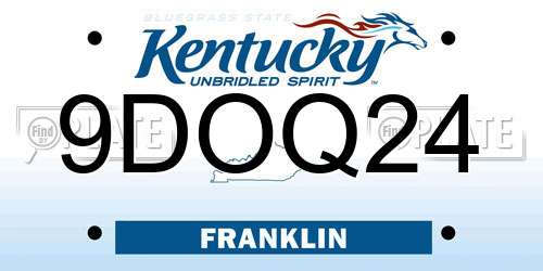 9DOQ24 Kentucky License Plate