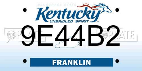 9E44B2 Kentucky License Plate