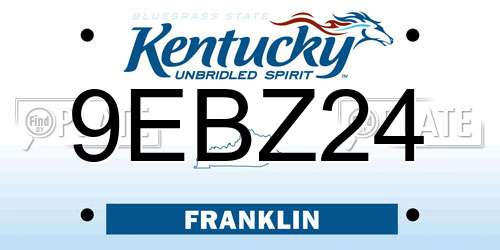 9EBZ24 Kentucky License Plate