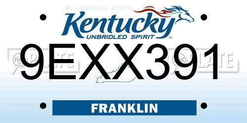 9EXX391 Kentucky License Plate