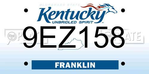 9EZ158 Kentucky License Plate
