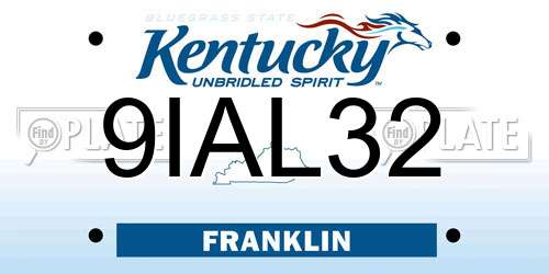 9IAL32 Kentucky License Plate