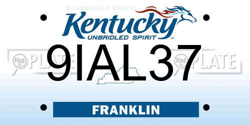 9IAL37 Kentucky License Plate