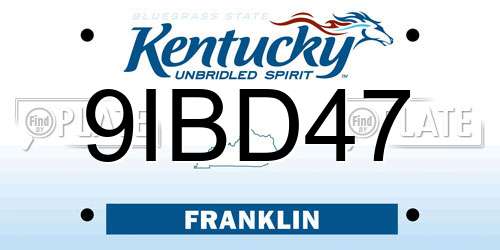 9IBD47 Kentucky License Plate