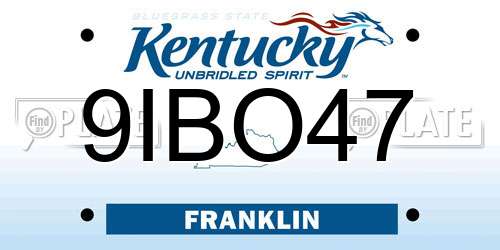 9IBO47 Kentucky License Plate