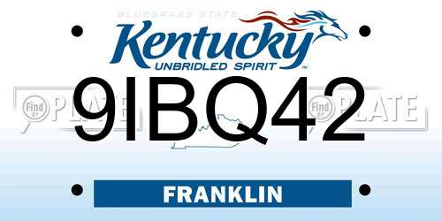 9IBQ42 Kentucky License Plate