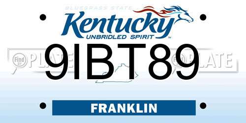 9IBT89 Kentucky License Plate