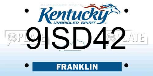 9ISD42 Kentucky License Plate