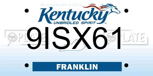9ISX61 Kentucky License Plate
