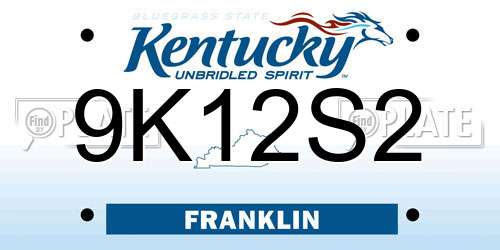 9K12S2 Kentucky License Plate