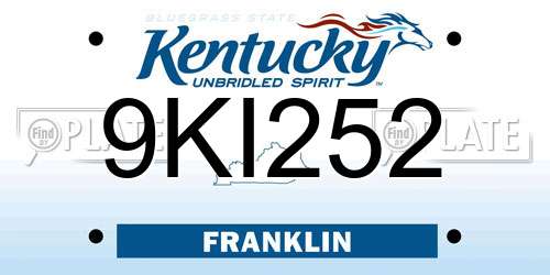 9KI252 Kentucky License Plate