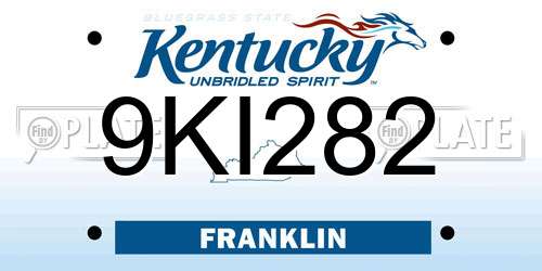 9KI282 Kentucky License Plate