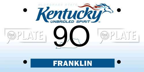9O Kentucky License Plate