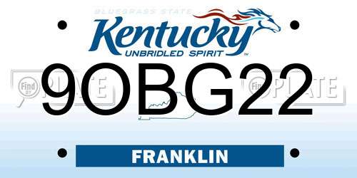 9OBG22 Kentucky License Plate