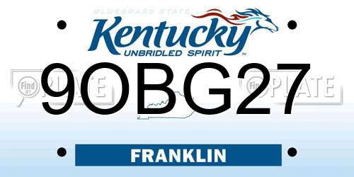 9OBG27 Kentucky License Plate